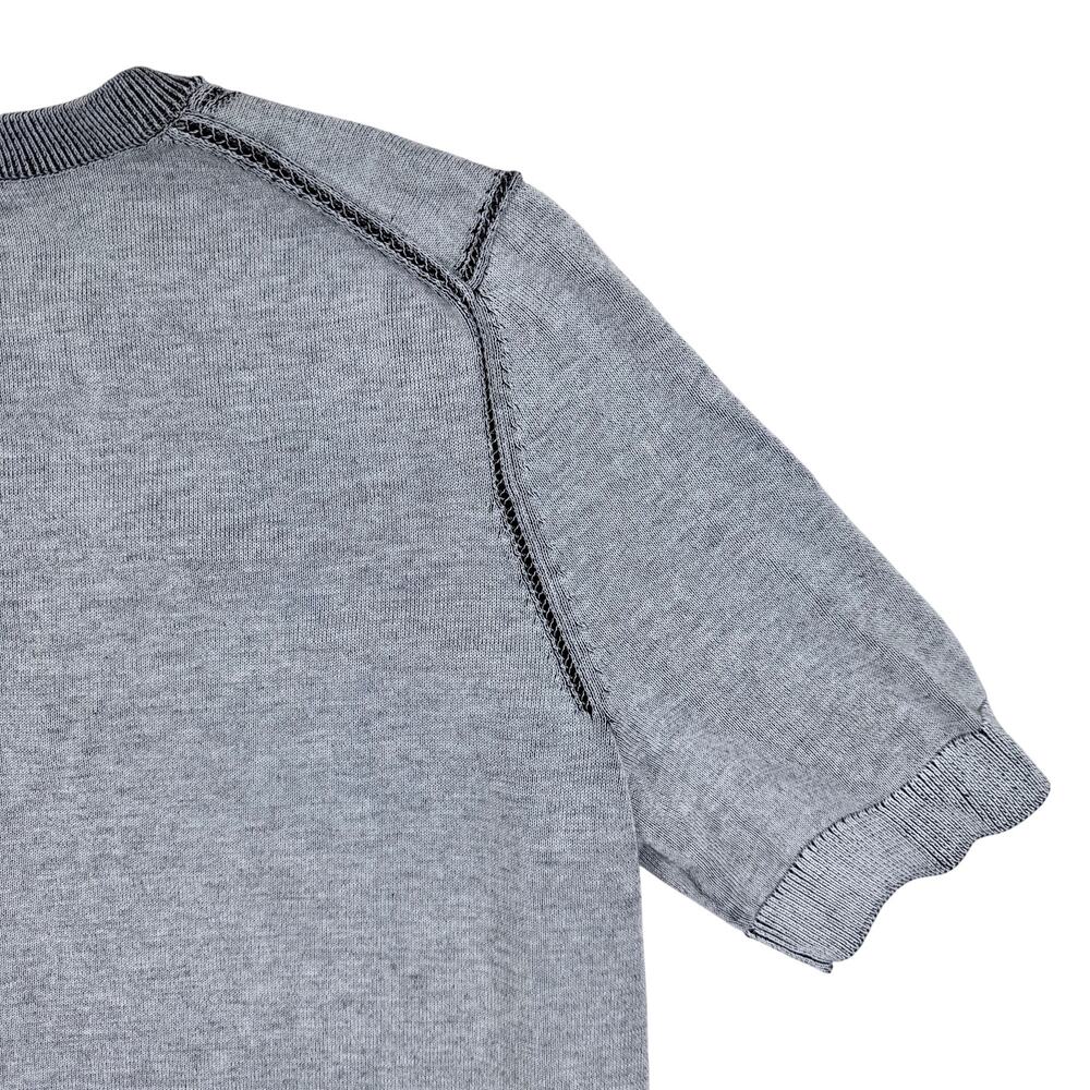 Large M.M. LaFleur Becca Pointelle Tee 365 Cotton Silk Knit Light Grey / Black - Picture 7 of 9